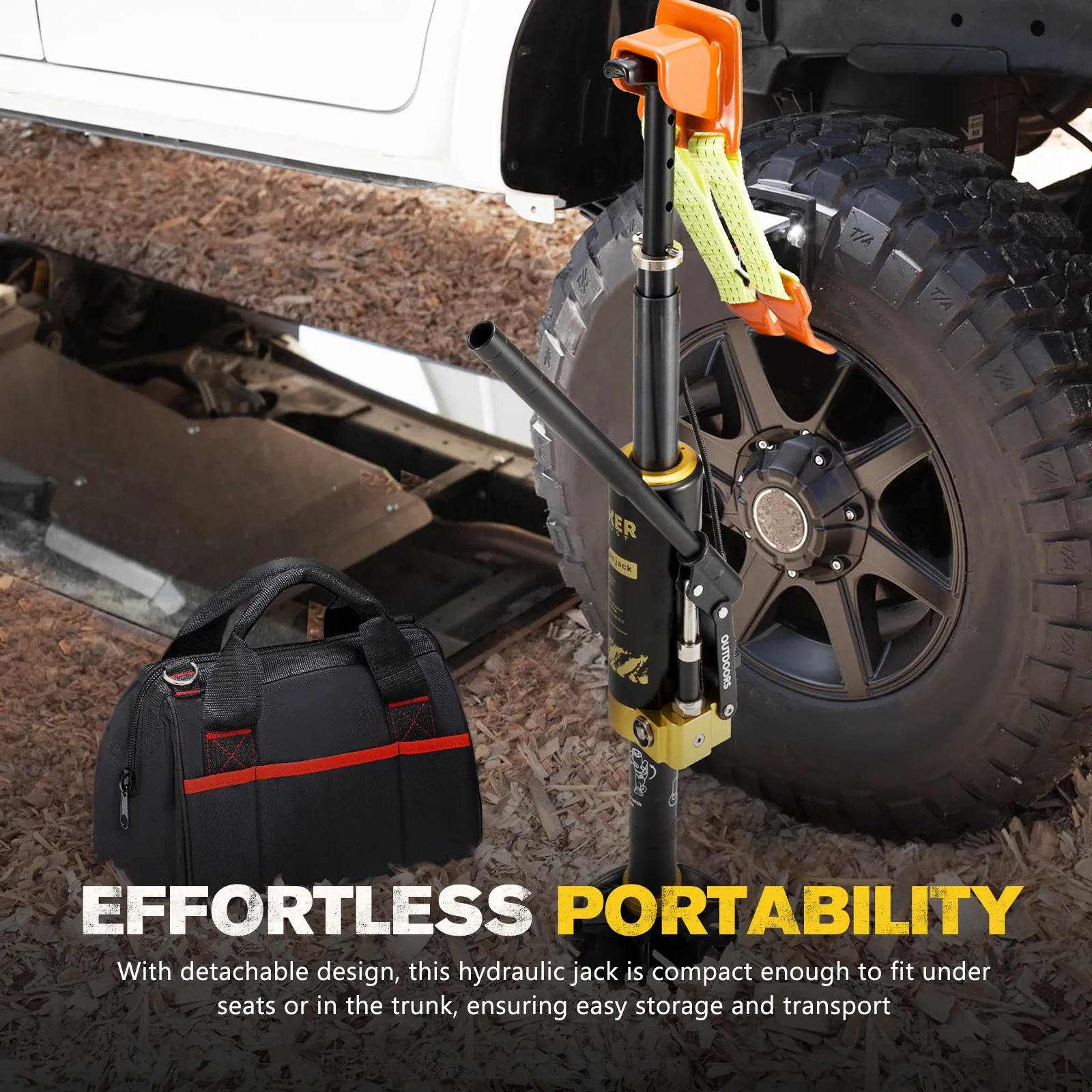 BUNKER INDUST Heavy Duty 19,400lbs Portable Hydraulic Recovery Jack - Image 3