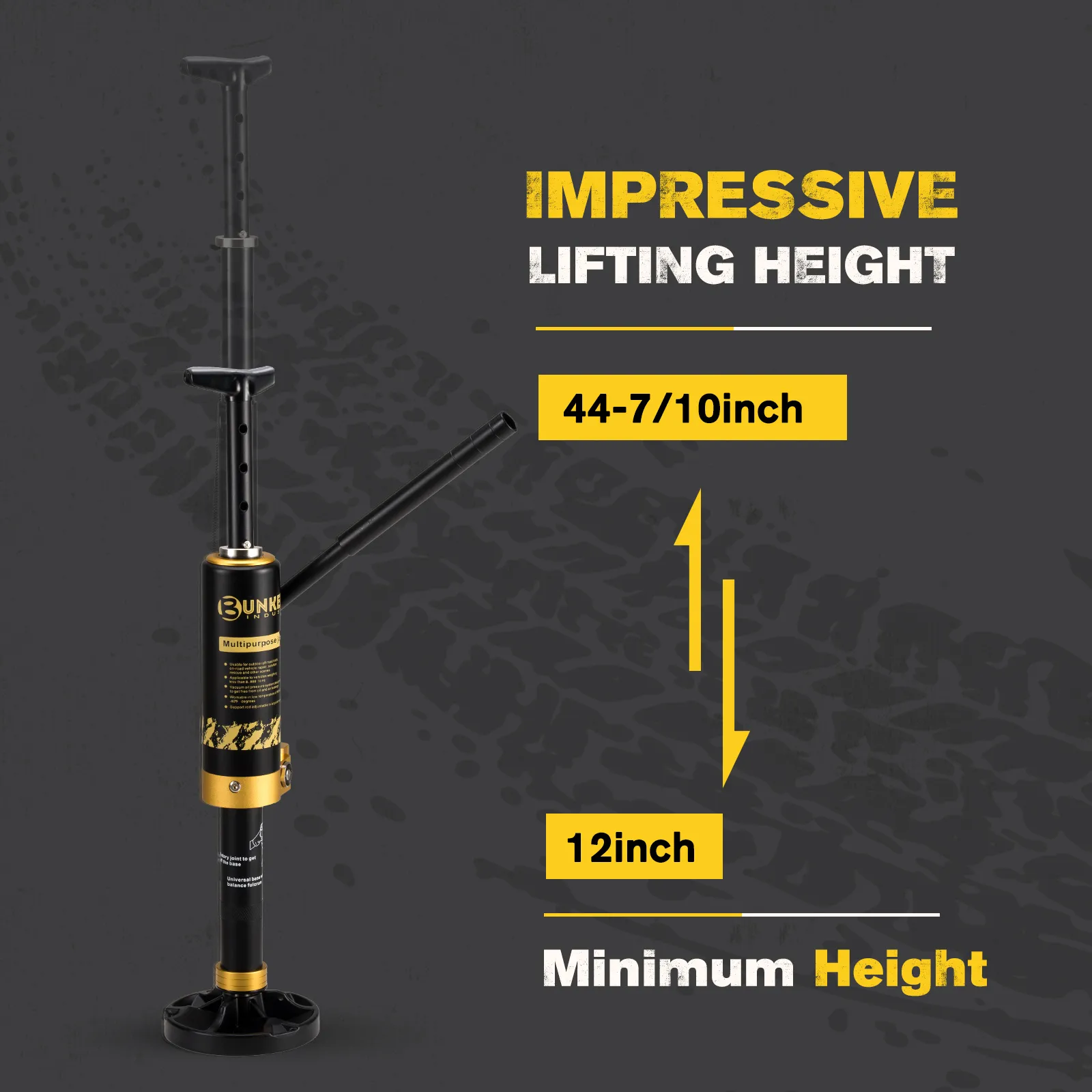 BUNKER INDUST Heavy Duty 19,400lbs Portable Hydraulic Recovery Jack - Image 2