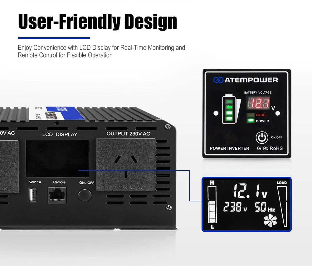 ATEM POWER 3000W Pure Sine Wave Inverter - Image 2